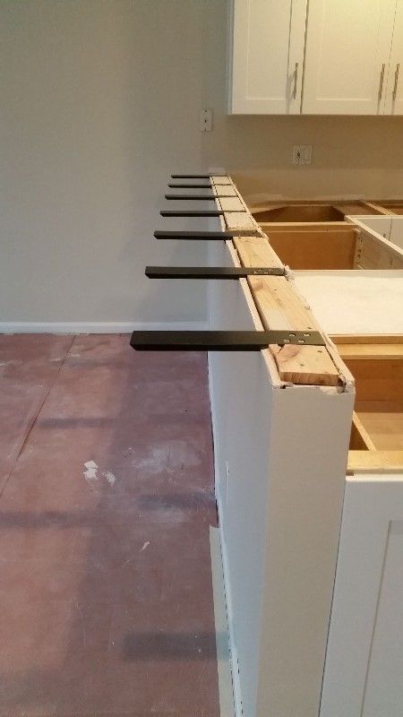 Countertop Support Brackets, Countertop Support, Kitchen Remodel Countertops, Knee Wall, Desain Pantry, Refacing Kitchen Cabinets, Counter Tops, Kitchen Remodel Idea, Basement Remodeling