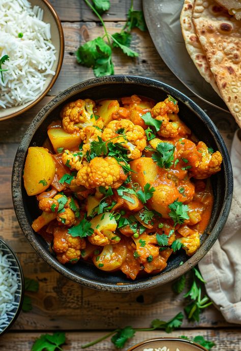 Learn How to Cook Aloo Gobi Recipe For Free | Recipes You'll Love, Made Easy! Indian Winter Recipes, Meal Prep Indian Food, Alo Gobi Recipe, Alo Gobi, Aloo Gobi Recipe, Gobi Recipe, Trendy Recipes, Gobi Recipes, Chicken Korma Recipe