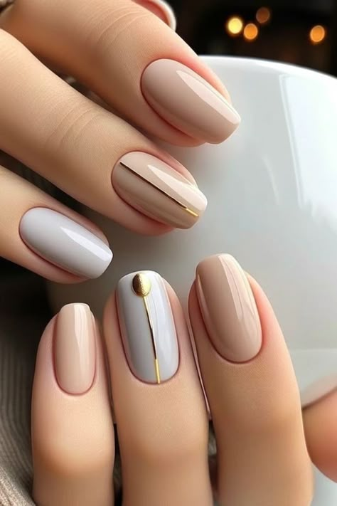 Blush Nails, Short Nail Designs, Neutral Nails, Yellow Nails, Minimalist Nails, Chic Nails, Nail Accessories, Nude Nails, Trendy Nails