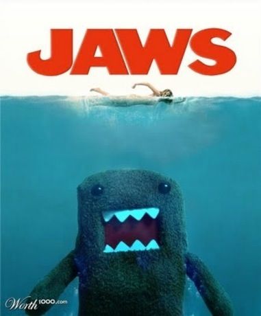 DOMO Jaws. Domo Kun Poster, Domo Kun, Scott Pilgrim Comic, Batman Collectibles, 2013 Swag Era, Cute Couple Gifts, Skateboard Design, Scary Art, Emo Scene