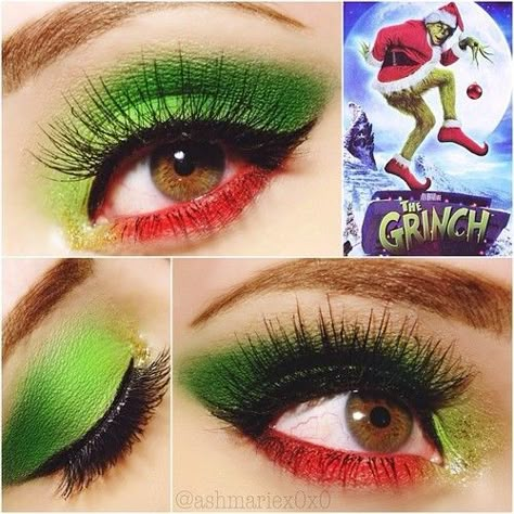 Christmas Theme Makeup, Red Eyeshadow Makeup, Christmas Makeup Ideas, Holiday Eyeshadow, Xmas Makeup, Christmas Eyeshadow, Christmas Eye Makeup, Makeup 2018, Christmas Makeup Look