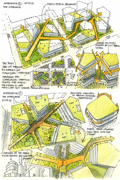 Pavel Fomenko, Urban Design Section Drawing, Space Planning Architecture Diagram, Urban Planning Diagram Concept, Urban Design Ideas, Conceptual Sketches Architecture Concept Diagram, Concept Design Architecture, Architecture Concept Design, Urban Scheme Concept Diagram