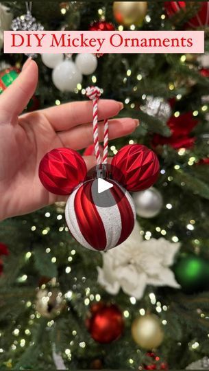 3K views · 1.1K reactions | Easy DIY Mickey Ornaments!  These were so fun and easy to make! You only need a few supplies! Perfect way to add a touch of Disney magic to your Christmas tree. 🎄  Supplies needed: Two sizes of plastic ornaments Hot glue gun String   All of my supplies were from @michaelsstores   #diy #mickeyornaments #disneyornaments #disneychristmas #christmas #disney | Alisha Mitchum Moana Ornaments Diy, Diy Minnie Mouse Ornament, Diy Disney Ornaments Christmas, Diy Mickey Mouse Ornaments, Disney Tree Christmas, Disney Xmas Tree, Disney Christmas Tree Ideas, Diy Disney Christmas Decorations, Minnie Mouse Christmas Ornaments