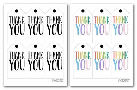 Free Printable Thank You Tags in Two Designs: One Black and White and One Colorful Tag Template Free, Thank You Tag Printable, Free Business Card Design, Thank You Template, Thank You Printable, Thank You Bags, Teacher Gift Tags, Tag Templates, Free Printable Tags