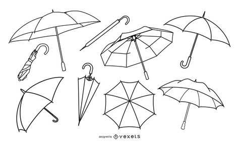 Stroke Line Umbrella Set #AD , #Line, #Umbrella, #Set, #Stroke Fine Line Umbrella Tattoo, Closed Umbrella Tattoo, Gacha Umbrella Prop, Umbrella Flash Tattoo, Umbrella Line Art, Umbrella Line Drawing, Umbrella Illustration Graphics, Umbrella Tattoo, Perspective Sketch