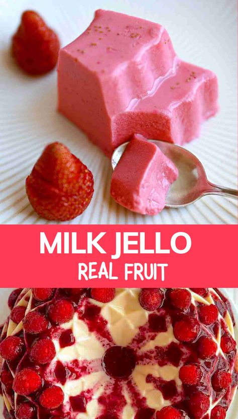 Indulge in milk jello cakes crafted with real fruit, milk, evaporated milk, and luxurious heavy cream. Follow our step-by-step instructions to effortlessly master the process. Milk Jello Recipes, Milk Jello, Mexican Jello Recipes Milk, Coconut Milk Jello, Mexican Milk Jello, Milk Jello Recipes Mexican, Almond Milk Jello Pudding, Evaporated Coconut Milk, Evaporated Milk Desserts