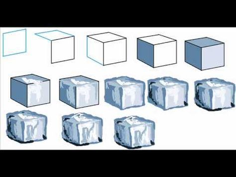 How To Draw An Ice Cube Easy Simple Step By Step Drawing Tutorial Ice Cube Drawing, Simple Step By Step Drawing, Ice Drawing, Texture Drawing, Water Drawing, Art Folder, Cute Cartoon Drawings, Photoshop Art, Step Drawing