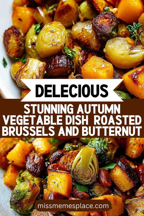 Get ready to impress with a stunning autumn vegetable dish - Roasted Brussels and Butternut Symphony! Combining fresh Brussels sprouts and rich butternut squash, this recipe showcases the beauty of seasonal produce. Perfectly roasted for a crispy texture and deep flavors, this dish is not only a feast for the eyes but also a nutritious addition to your table. Whether you're hosting a festive gathering or a simple weeknight dinner, this roasted vegetable medley will steal the show Seasoning For Brussel Sprouts, Seasoning For Butternut Squash, Best Roasted Brussel Sprouts, Best Brussel Sprout Recipe, Roasted Squash Recipes, Roasted Vegetable Medley, Butternut Squash Recipes Roasted, Butternut Recipes, Cooking Brussel Sprouts