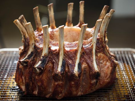 Crown Pork Roast Recipes, Crown Roast Recipe, Lamb Stock, Crown Roast Of Pork, Confit Garlic, Bordelaise Sauce, Crown Roast, Dry Brine, Crusted Rack Of Lamb