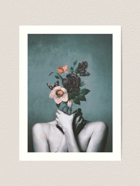 Inner Garden, Woman With Flowers, Images D'art, Flowers In Her Hair, Nordic Poster, Background Wallpapers, Illustration Wall Art, Simple Acrylic Paintings, Wall Art Canvas Painting