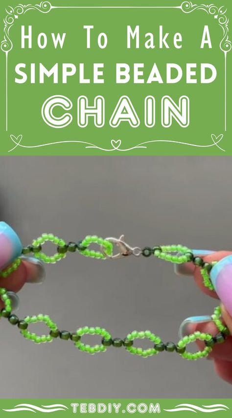 How To Make A Simple Beaded Chain Beginner Beading, Chain Tutorial, Chain Necklace Diy, Learn New Skills, Chain Pattern, The Claw, New Skills, Diy Crafts Jewelry, Making Things