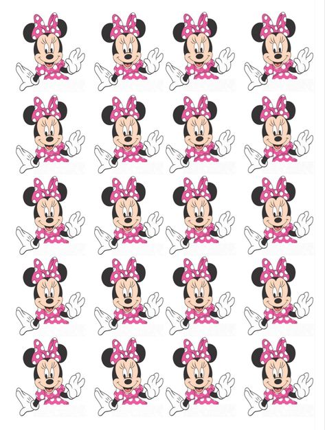 Minnie Mouse Printables, Minnie Mouse Cupcake Toppers, Minnie Mouse Cupcake, Minnie Mouse Birthday Party Decorations, Boy Baby Shower Centerpieces, Minnie Mouse Birthday Decorations, Minnie Mouse Cupcakes, Bolo Minnie, Minnie Party