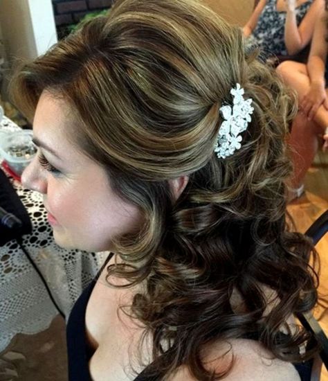 Mother Of The Bride Hairstyles Long Hair, Mother Of The Bride Half Up Half Down, Mother Of The Bride Hair Medium, Half Up Dos For Long Hair, Mother Of The Bride Hair Down, Mother Of The Bride Hair Half Up, Mother Of Bride Hairstyles, Mob Hair, Mother Of The Bride Hairdos