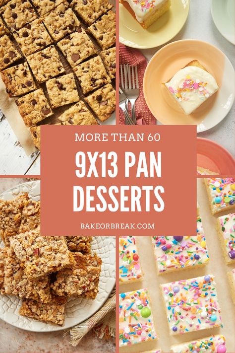 Put your trusty 9x13 pan to very good use with these 50 recipes from Bake or Break. With cakes, brownies, cheesecakes, and more, there's sure to be something to tempt your sweet tooth! Mini Muffin Pan Desserts, Pan Desserts, Cake Brownies, Chocolate Chip Pecan Cookies, Homemade Cheesecake, Individual Desserts, Bite Size Desserts, Sheet Cakes, Nutella Recipes