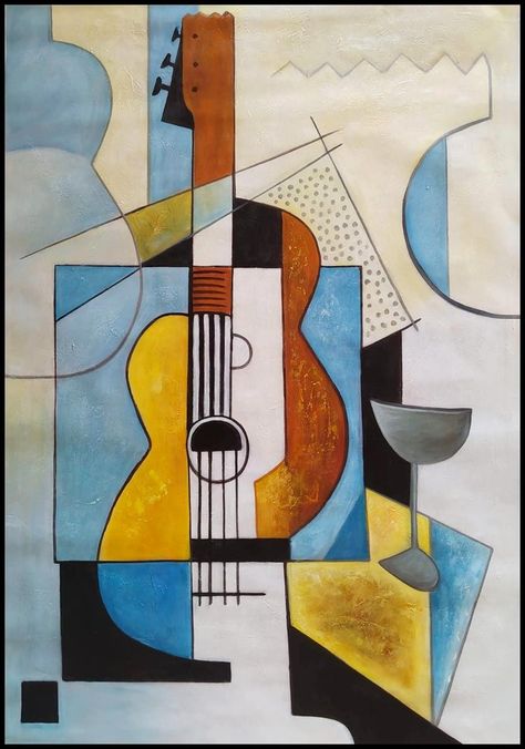 Cubist Art, Afrique Art, Cubism Art, African Art Paintings, Modern Art Paintings Abstract, Music Painting, Abstract Geometric Art, Music Artwork, Musical Art