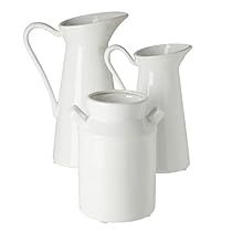 Farmhouse Vases, White Centerpieces, White Centerpiece, White Pitcher, Jug Vase, Pitcher Vase, White Ceramic Vases, Room Display, Ceramic Pitcher