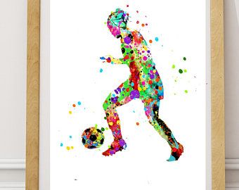 Sport-Nursery-Medical-Animals Printable Art by FranceesWorld Sporty Room, Teen Room Art, Bedroom Teal, Soccer Decor, Ikea Frame, Soccer Wall Art, Art Teen, Soccer Art, Boy Room Art