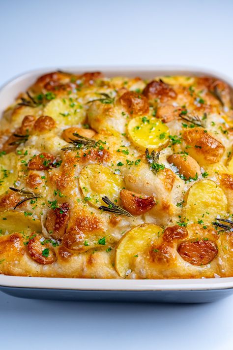 Garlic Confit, Potatoes, and Rosemary Focaccia — Bread Bake Beyond Rosemary Focaccia Bread, Confit Potatoes, Foccacia Bread, Peasant Bread, Garlic Confit, Discard Recipe, Rosemary Focaccia, Rosemary Bread, Garlic Roasted Potatoes