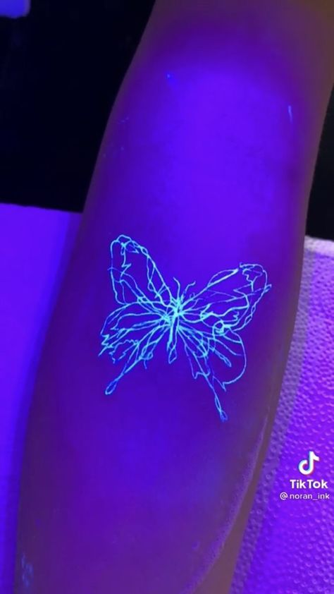 A Tattoo Designs, Uv Ink Tattoos, Glow Tattoo, Rib Tattoos For Guys, Tech Tattoo, Neon Tattoo, Purple Tattoos, Uv Tattoo, Light Tattoo