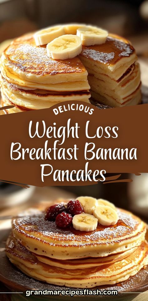 These light and fluffy banana pancakes are perfect for a healthy breakfast! Made with wholesome ingredients like oats, Greek yogurt, and eggs, they’re high in protein and great for anyone looking to maintain a healthy weight. Plus, they’re quick and easy to make! #HealthyBreakfast #WeightLossRecipe #BananaPancakes #BreakfastIdeas #HealthyEating #LowCalorie #Oats #GreekYogurt #CleanEating Healthy Protein Pancakes, Fluffy Banana Pancakes, Yogurt Banana, Breakfast Banana, Banana Breakfast, A Healthy Breakfast, Protein Pancakes, Banana Pancakes, Healthy Protein