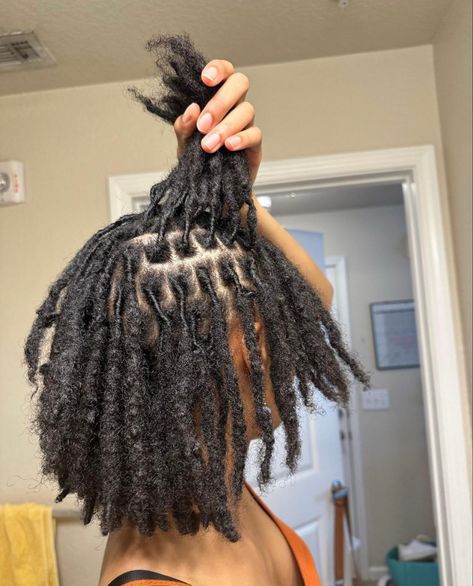 Brick Parting Locs, Different Type Of Locs For Women, C Part Locs, Locs Parting, Small Medium Locs, Locs 4c Hair, Medium Size Locs, Fluffy Locs, 4c Locs