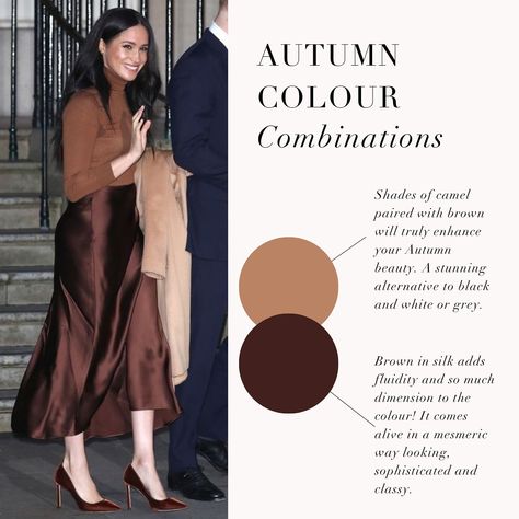 Autumn Palette inspiration for all of the Autumn beauts 🍂 . #coloranalysis #colouranalysis #autumnpalette #softautumn #trueautumn #darkautumn #deepautumn #coloranalyst Autumn Colour Combinations, Deep Autumn Makeup, Theatrical Romantic Style, Wardrobe Color Guide, Deep Autumn Palette, Autumn Color Palette Fashion, Deep Autumn Color Palette, Soft Autumn Color Palette, Deep Winter Colors