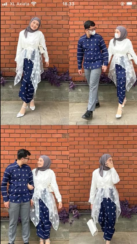 Ootd Kondangan Couple Casual, Kondangan Couple, Mix And Match Outfits Hijab, Couple Ootd, Kondangan Outfit, Stylish Outfits Casual, Fashion Show Dresses, Set Couple, Batik Couple