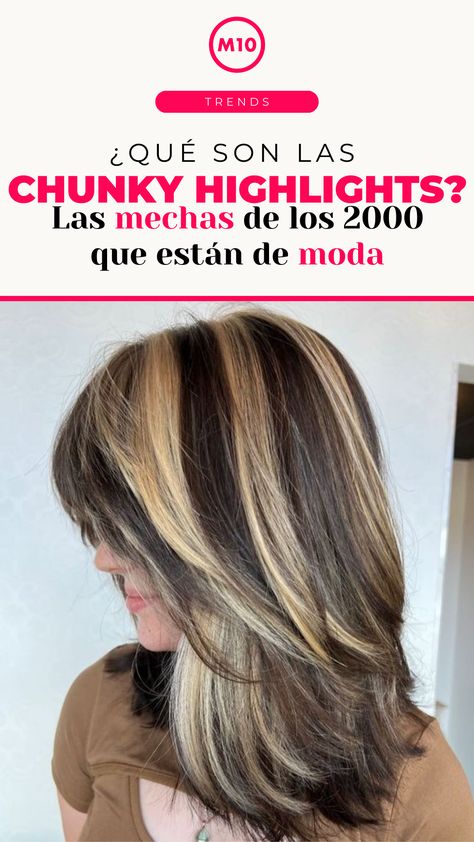 chunky highlights, cabello de los 2000, mechas de los 2000, tintes de los 2000 Chunky Highlights, Diva, Highlights, Collage, Hair, Pins, Color