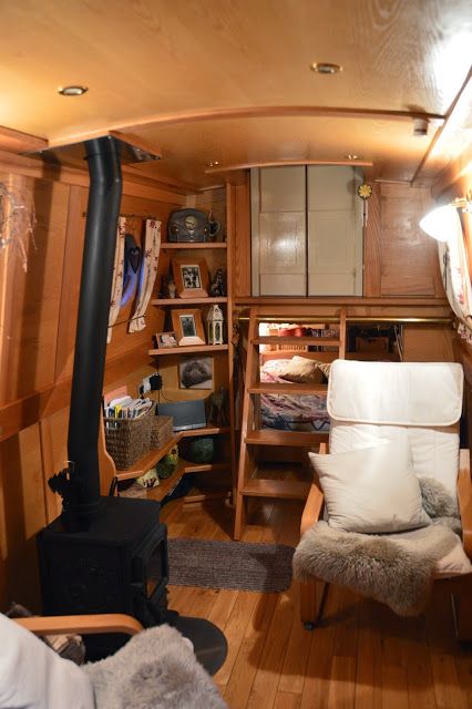 Barge Interior, Canal Boat Interior, Corner Stove, Narrowboat Interiors, Boat Interior Design, Boat House Interior, Houseboat Living, Sailboat Interior, Lakefront Living