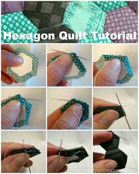 Hexagon Quilt Tutorial - Patchwork Posse Hexagon Quilt Tutorial, Hexagon Quilt Pattern, Hexagon Patchwork, Hexie Quilt, Quilt Tutorial, Hexagon Quilt, Paper Piecing Quilts, Quilting Techniques, Quilting Tips