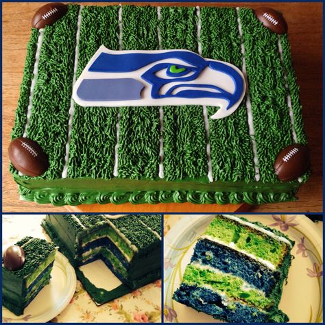 Seattle Seahawks cake Seahawks Birthday Cake, Seahawks Birthday Party, Seahawk Cake, Seattle Seahawks Cake, Seahawks Cake, Seahawks Party, Sports Cake, Red Birthday Party, Sport Cakes