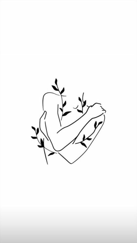 Abstract Art Tattoo Simple, Women Shilouette Tattoos, Small Tattoo Ideas Nature, Womans Silloute Tattoo, Self-love Tattoo Ideas Minimalist, Cool Outline Drawings, Therapy Tattoo Ideas, Minimalist Tattoo Self Love, Sillouttes Tattoos