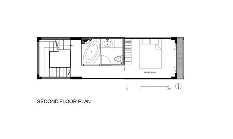 Image 29 of 32 from gallery of 3x10 House / DD concept. Second Floor Plan Home Gym Design Garage, Small Tiny House, Compact House, Concrete Home, Narrow House, Small Buildings, House Front Design, Roof Plan, Small House Plans