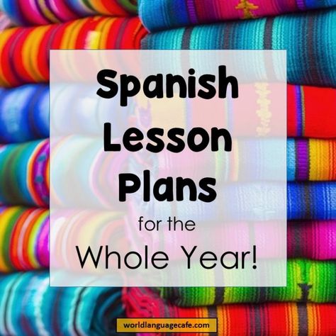 Spanish Lesson Plans for the Whole Year! Spanish Lesson Plans High School, Middle School Spanish Lessons, Preschool Spanish Lessons, Spanish Teacher Classroom, Beginner Spanish Lessons, Beginning Spanish, Free Spanish Lessons, Spanish Learning Activities, Preschool Spanish