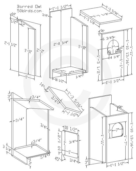 Barred Owl Nest Box Plans - 70birds Barred Owl House Plans, Owl Box Plans, Owl Nesting Boxes, Owl Boxes, Owl Birdhouse, Wood Duck House, Duck House Plans, Owl Nest Box, Owl Nest