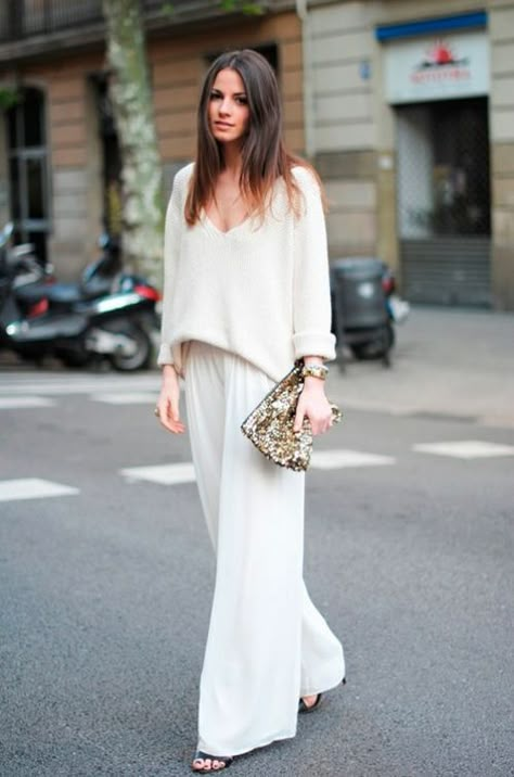 white chic. Weekend Mode, Spring 2015 Fashion, 2015 Fashion Trends, All White Outfit, Cooler Look, Outfit Trends, Mode Inspo, 2015 Fashion, Fashion Mode