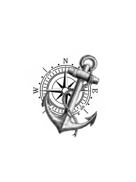 Bermuda Tattoo Ideas, Seaman Tattoo Design, Compass And Anchor Tattoo, Anchor And Compass Tattoo, Compas Tattoo, Anchor Compass Tattoo, Eclipse Tattoo, Guitar Tattoo Design