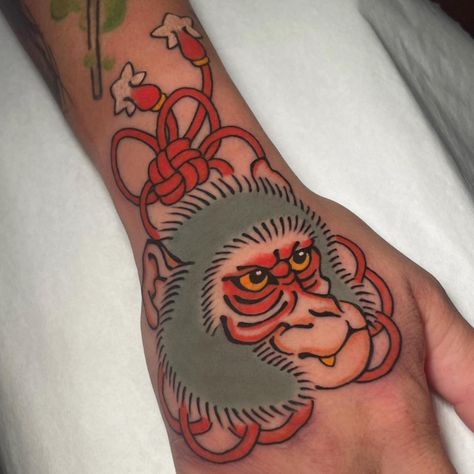 sarudany Japanese Monkey Tattoo, Tengu Tattoo, Traditional Japanese Tattoo Flash, Japanese Monkey, Monkey Tattoo, Traditional Japanese Tattoo Designs, Tattoo Japanese Style, Monkey Tattoos, Mask Tattoo