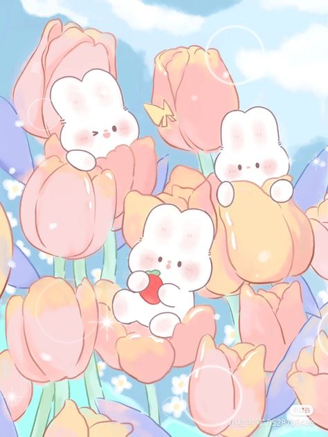 Kawaii Notebook, Njoy Obs, Retro Wallpaper Iphone, Bunny Drawing, Iphone Wallpaper Kawaii, Cute Kawaii Animals, Bunny Wallpaper, Rabbit Art, Cute Animals Images