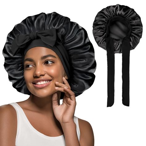 PRICES MAY VARY. 【Large Jumbo Satin Hair Bonnets for Sleeping】:This sleeping silk bonnet fits most head & perfect for all hair types. The large satin bonnets for women/men. Roomy enough for most hairstyles like braids,natural hair,curly The improved band is wider, elastic, and soft, and it will not cause a burden on your head. 【A Butter Satin Bonnet】: Exclusive high quality long filament satin fabric, ultra softer, luxury feel, as smooth as butter. Like the function and texture of silk, satin ma Braids Natural Hair, Satin Bonnets, Hair Bonnets, Sleeping Women, Curly Natural Hair, Silk Bonnet, Satin Bonnet, Hair Bonnet, Shower Cap