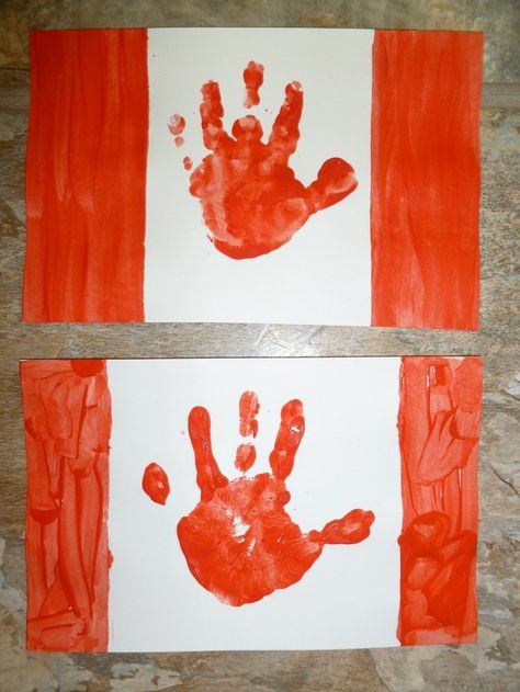 Making one of these patriotic bad boys. | 24 Pictures That Will Give You Intense Canadian Elementary School... Handprint Flag, Canada Day Crafts, Remembrance Day Activities, Canada Day Party, Flag Crafts, Canada Holiday, My Father's World, Daycare Activities, Daycare Crafts