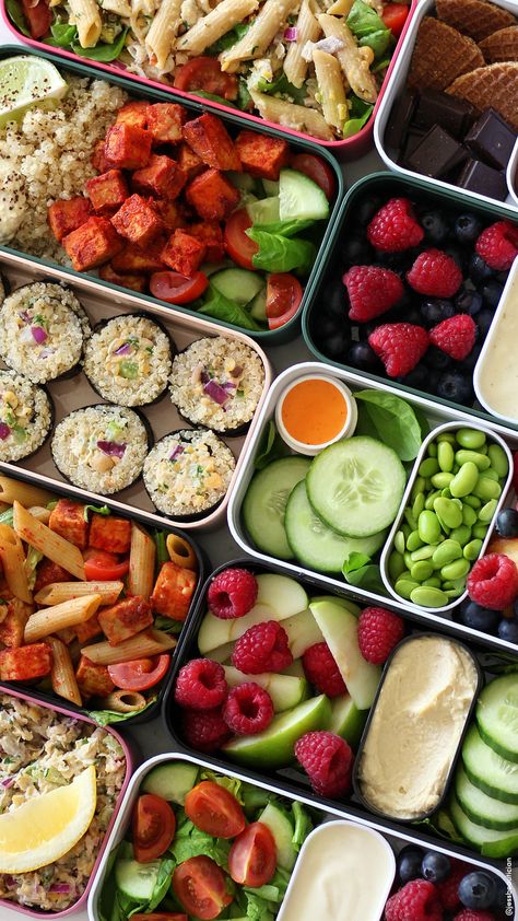 Healthy Lunch Boxes, Batch Cooking Recipes, Healthy Packed Lunches, Healthy Lunchbox, Vegan Meal Prep, Vegan Meal, Meal Prep For The Week, Batch Cooking, How To Cook Quinoa