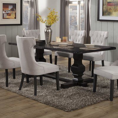 Darby Home Co Ramses Dining Table Black Dining Room Sets, Dining Table Vintage, Dinning Room Sets, Wood Dining Room Table, Room Table Decor, Wood Dining Room, Black Dining, Black Dining Room, Dining Room Table Decor