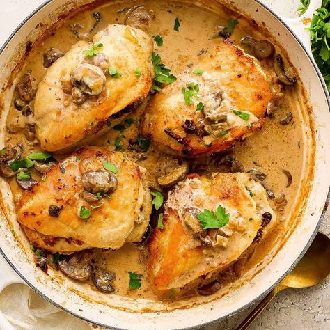 Stuffed Chicken Marsala Stuffed Chicken Marsala, Stuffed Chicken Thighs, Mushroom Marsala, Quail Recipes, Chicken Marsala Recipe, Marsala Sauce, Marsala Recipe, Marsala Chicken Recipes, Marsala Wine