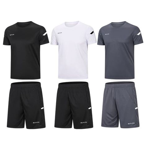 Men's Workout Clothes Active Athletic Shorts Shirt Set 1 or 3 Pack for Basketball Football Exercise Training Running Mens Tracksuit Set, Men's Workout, Mens Compression, Indoor Sports, Men's Fitness, Volley Ball, Athlete Workout, Mens Workout Clothes, Gym Clothes