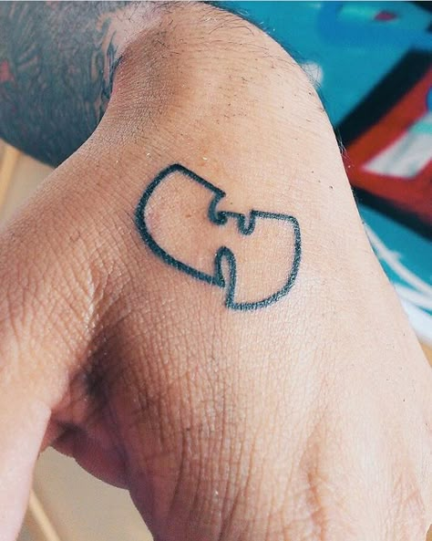 Wu Tang hand tattoo Wu Tang Tattoo, Chica Hip Hop, Hip Hop Tattoo, Small Girly Tattoos, Graffiti Lettering Fonts, Wu Tang Clan, Hip Hop Art, Wu Tang, Simplistic Tattoos