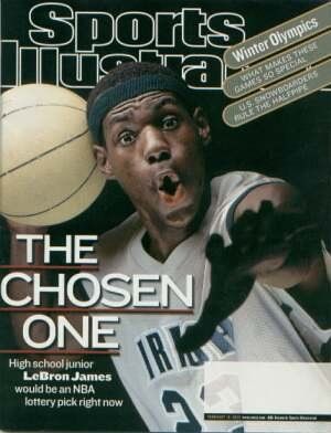 LeBron James "Chosen One" Sports Illustrated Magazine - First cover February 18, 2002 Lebron James High School, James Lebron, Lebron James Wallpapers, Sports Illustrated Covers, Illustrated Magazine, Jersey Nike, Winter Olympic Games, Chosen One, Junior High School