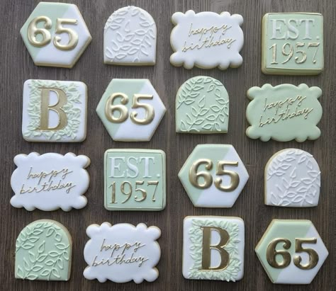 65th Birthday Cookies Decorated, 65th Birthday Cookies, 70th Birthday Cookies Decorated, 70th Birthday Cookies, 30th Birthday Party Themes, Happy 65 Birthday, 56th Birthday, 89th Birthday, 85th Birthday