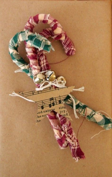 Fabric Candy Canes, Art With Friends, Fabric Candy, Candy Cane Crafts, Primitive Fabric, Wrapped Candy, Candy Cane Ornament, 2014 Christmas, Homespun Fabric