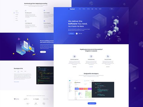 Software Landing Page Design - WIP Software House Website Design, Software Website Design Inspiration, House Website Design, Software Landing Page, Company Website Design, Ui Ux Website, Website Software, Software House, Modern Website Design